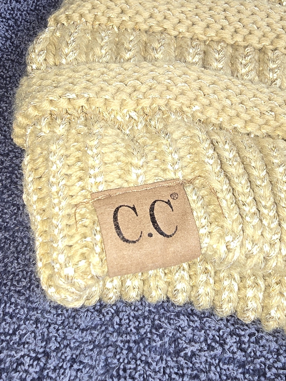 C.C Metallic Gold Beanie